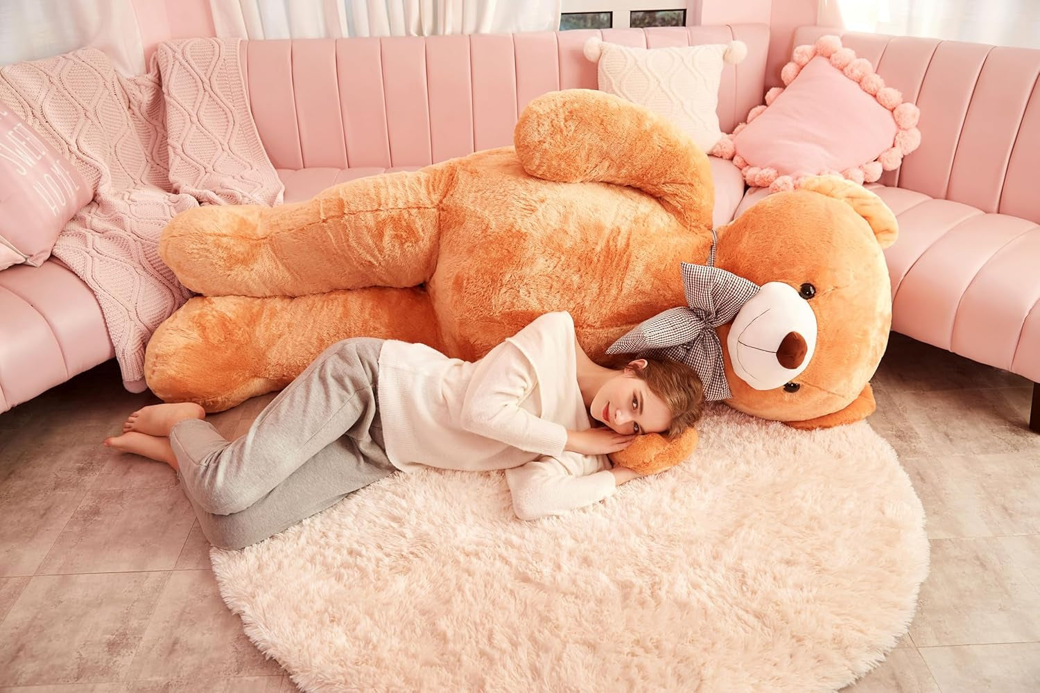 Giant Teddy Bear Plush Toy Stuffed Animals (Brown, 70 Inches)