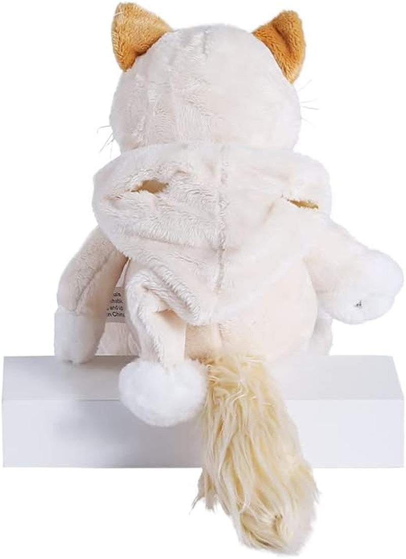 Easter Stuffed Animal Plush Civet Cat Durable Stuffed Animal Plush Toy Birthday Easter Gifts for Toddler Girls Kids,White,9.8Inches