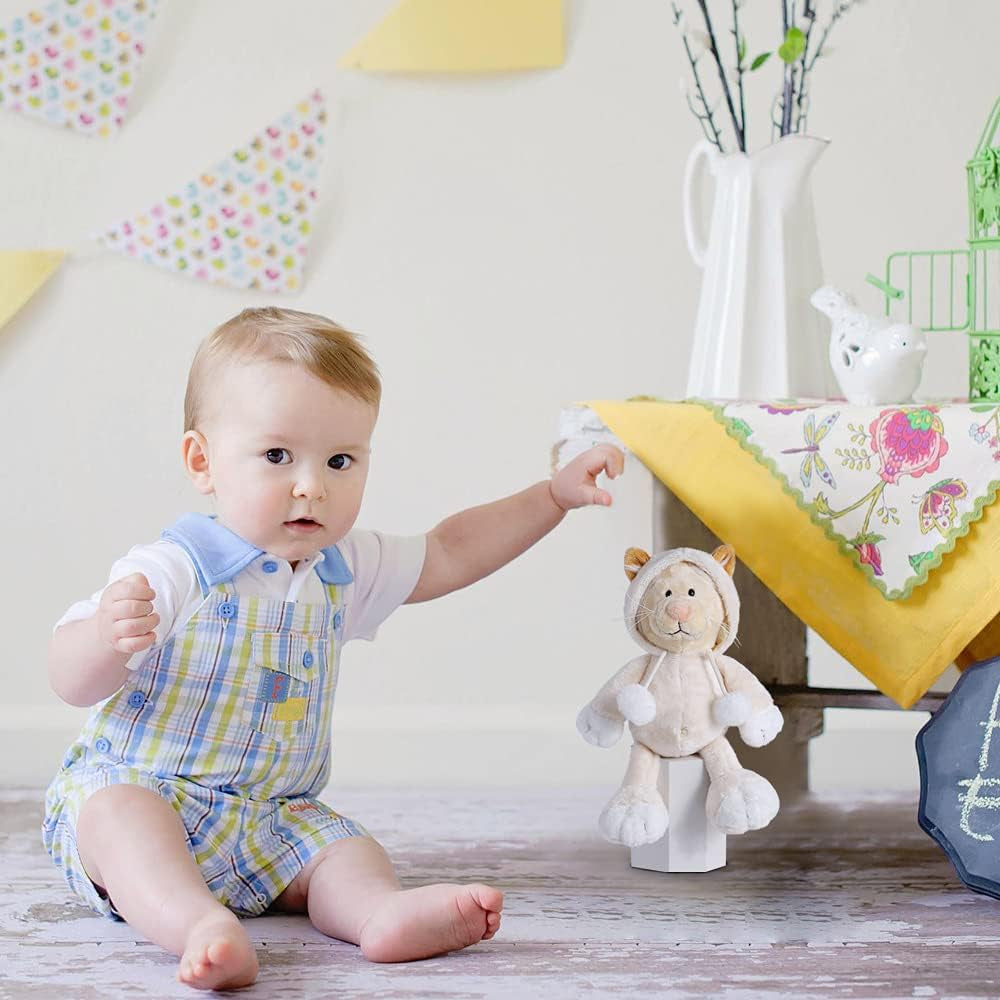 Easter Stuffed Animal Plush Civet Cat Durable Stuffed Animal Plush Toy Birthday Easter Gifts for Toddler Girls Kids,White,9.8Inches