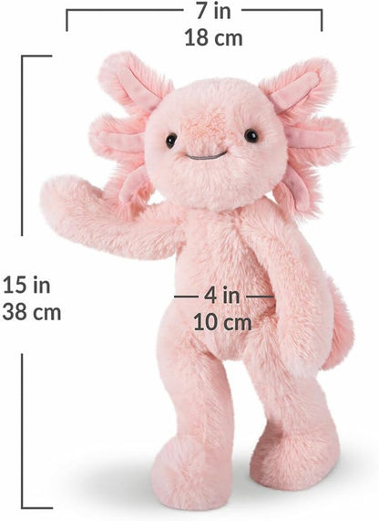 Axolotl Plush – 15 Inch Pink Axolotl Stuffed Animal Toys, Ultra Soft and Cute Plushie, Unique Gift Toy, Perfect for Snuggling for Kids, Boys and Girls, Buddy Collection