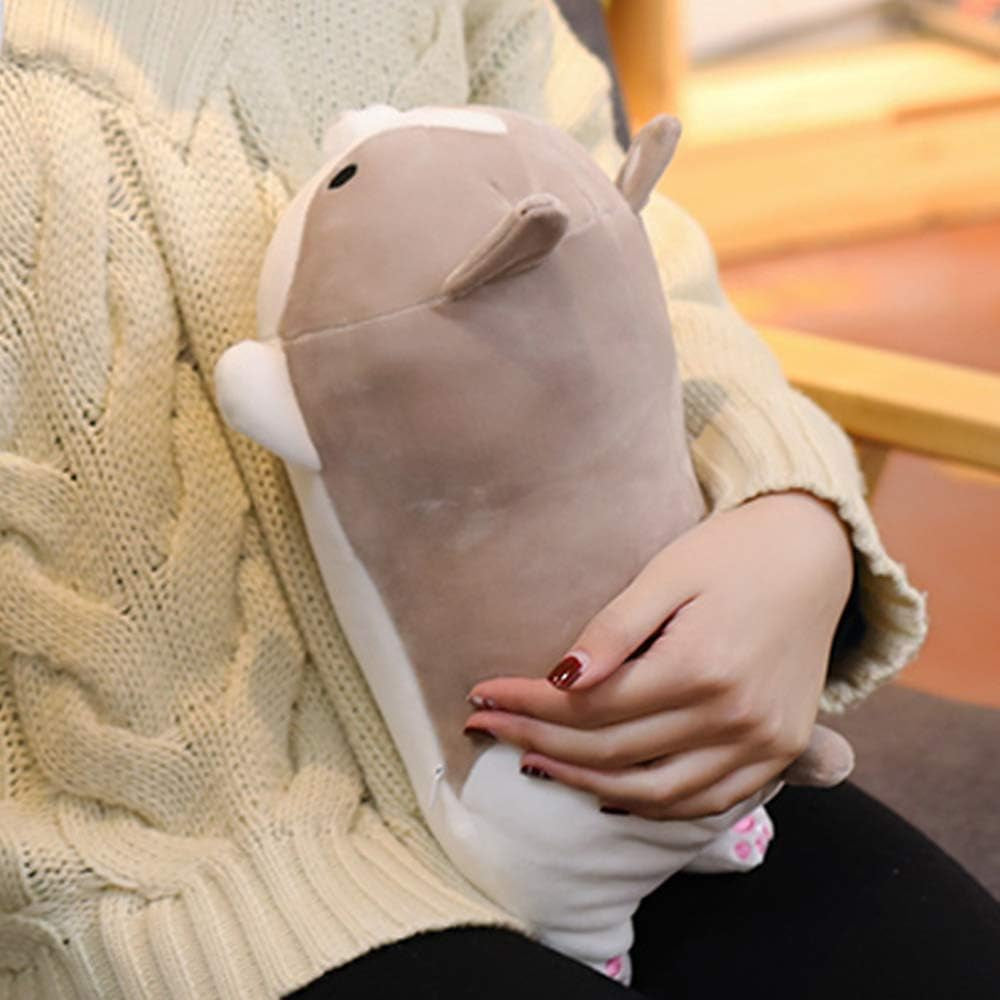 Corgi Dog Plush Pillow, Cute Shiba Inu Corgi Butt Stuffed Animal Toys Gifts for Bed, Valentine, Kids Birthday, Christmas (Gray, 11.8Inch)