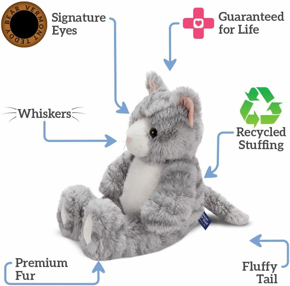 Stuffed Kitten - Oh so Soft Kitty Cat Stuffed Animal, Plush Toy, Gray, 18 Inch