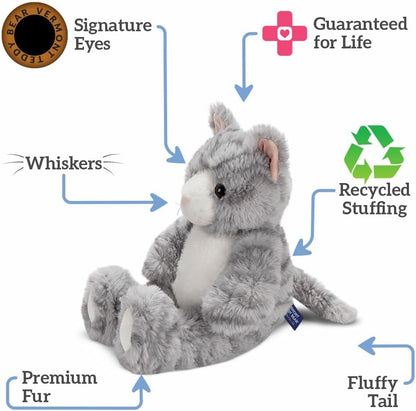 Stuffed Kitten - Oh so Soft Kitty Cat Stuffed Animal, Plush Toy, Gray, 18 Inch