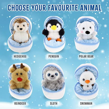 Snowball Zip up Surprise Egg Stuffed Animal – 6 Inch – Cute and Soft Plush Toy Assortment for Friends Family All Ages – Spring Holidays Birthday Christmas (Reindeer)