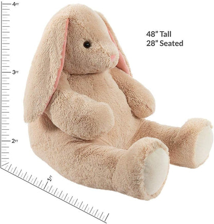 Giant Bunny Stuffed Animal - 4 Ft Stuffed Bunny Plush Toy from Giant Cuddle Collection, Adorable Rabbit Animal for Kids & Adults for All Ages