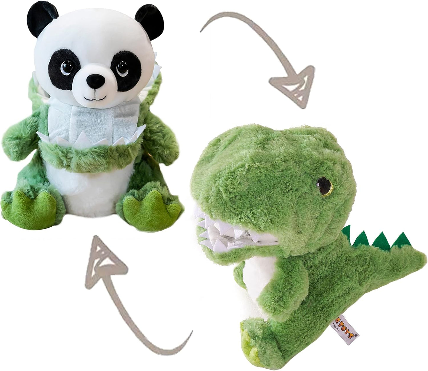 Panada Stuffed Animals Disguise as Crocodilian Adorable Plushies Panda Cosplay as Dinosaur, Plush Toys as Great Gift for Birthday, Valentine, Christmas Stuffed Animal for Daily