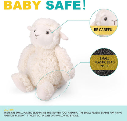 Lamb Stuffed Animal, 12" Stuffed Lamb Plush for Baby, Cuddly Fluffy Sheep Toy, Plushies for Newborn Nursery, Easter Decoration