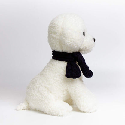 New Puppy Bichon Frise Stuffed Animals Teddy Dog Plush Doll Toys for Kids Party Gifts (White 12")
