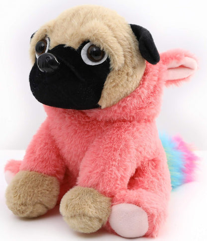 Pug Unicorn Stuffed Animal Pug Dog Wearing Unicorn Costume Plushies Dressed as Cute Funny Rainbow Unicorn Plush Toys for Kids Stuffed Puppy Animals Gift for Lover 12 Inch