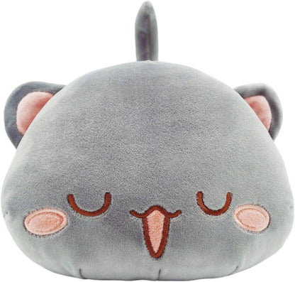 Cute Kitten Plush Toy Stuffed Animal Pet Kitty Soft Anime Cat Plush Pillow for Kids (Gray B, 12")
