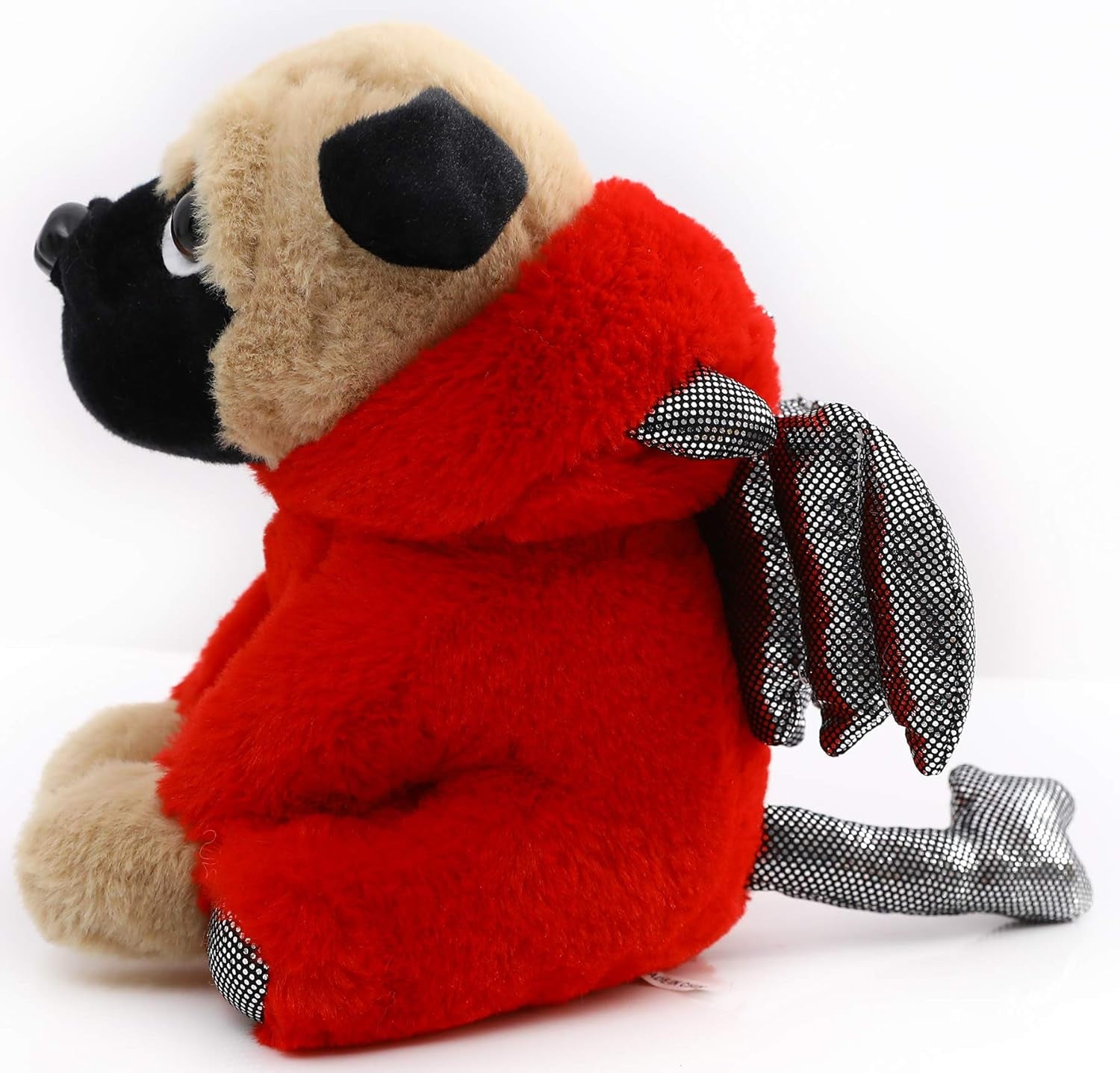 Pug Devil Stuffed Animal Pug Dog Wearing Devil Costume Plushies Dog Dressed as Demon Funny Plush Toys for Kids Stuffed Puppy Animals for Kids and Lover 12 Inch