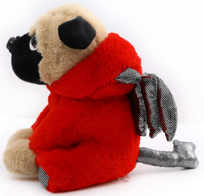 Pug Devil Stuffed Animal Pug Dog Wearing Devil Costume Plushies Dog Dressed as Demon Funny Plush Toys for Kids Stuffed Puppy Animals for Kids and Lover 12 Inch