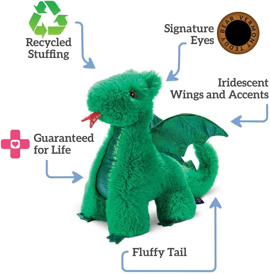 Plush Dragon - Dragon Stuffed Animal, Green, 18 Inch