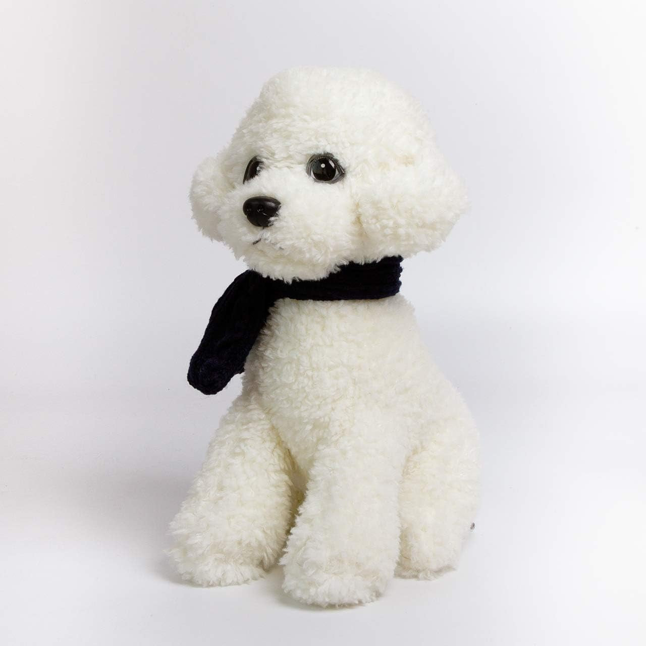 New Puppy Bichon Frise Stuffed Animals Teddy Dog Plush Doll Toys for Kids Party Gifts (White 12")