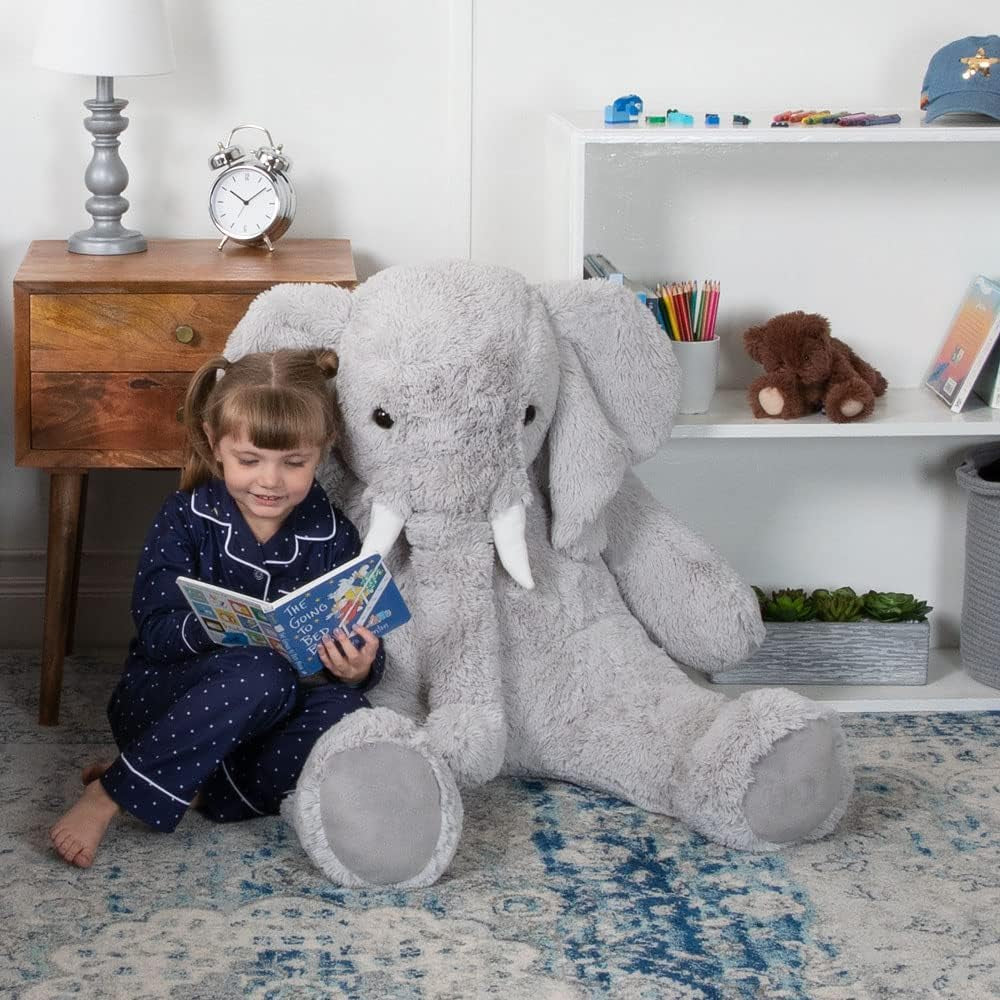Giant Elephant Stuffed Animal – 4 Foot Big Stuffed Elephant Plush from Giant Cuddle Collection Collectible Plushie for All Ages – Finished in the USA