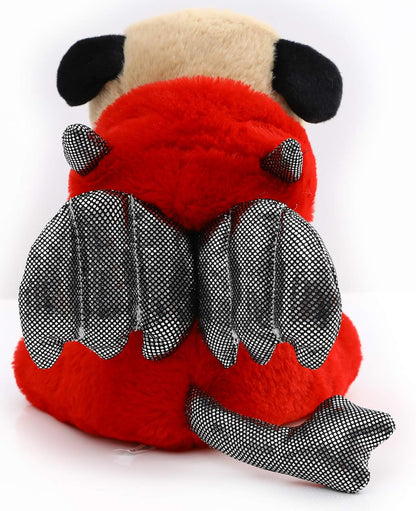 Pug Devil Stuffed Animal Pug Dog Wearing Devil Costume Plushies Dog Dressed as Demon Funny Plush Toys for Kids Stuffed Puppy Animals for Kids and Lover 12 Inch