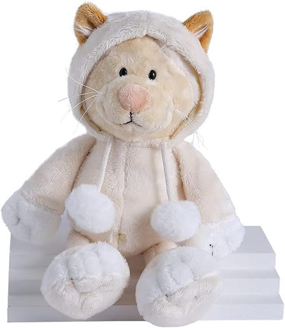 Easter Stuffed Animal Plush Civet Cat Durable Stuffed Animal Plush Toy Birthday Easter Gifts for Toddler Girls Kids,White,9.8Inches