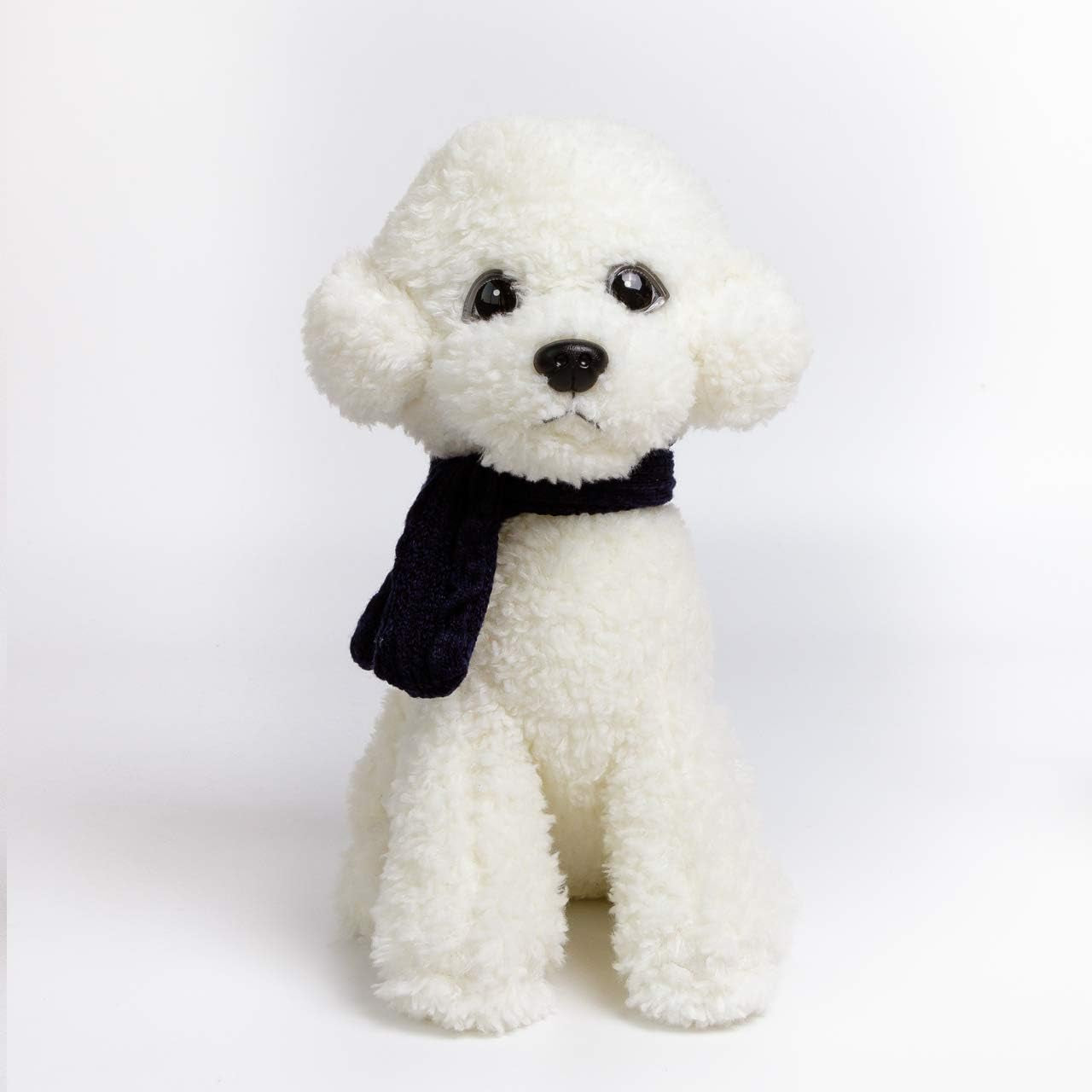 New Puppy Bichon Frise Stuffed Animals Teddy Dog Plush Doll Toys for Kids Party Gifts (White 12")