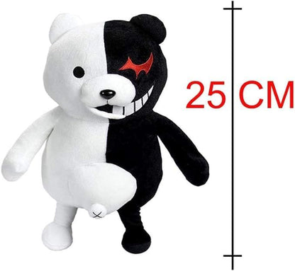 25Cm / 9.84In Black White Bear Plush Anime Stuffed Plush Toy