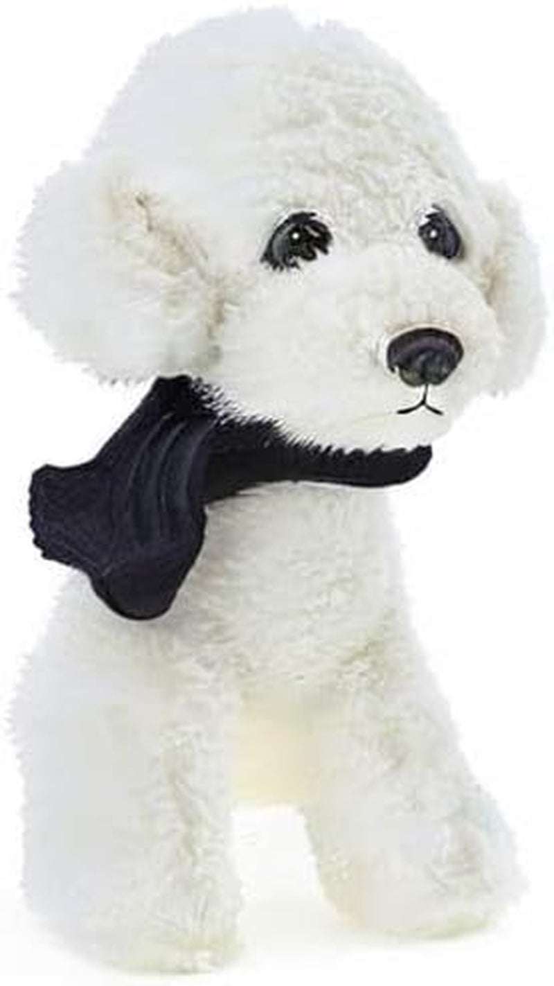 New Puppy Bichon Frise Stuffed Animals Teddy Dog Plush Doll Toys for Kids Party Gifts (White 12")