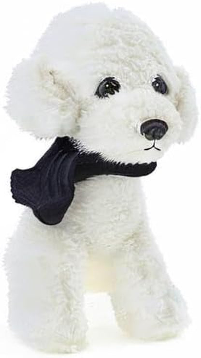 New Puppy Bichon Frise Stuffed Animals Teddy Dog Plush Doll Toys for Kids Party Gifts (White 12")