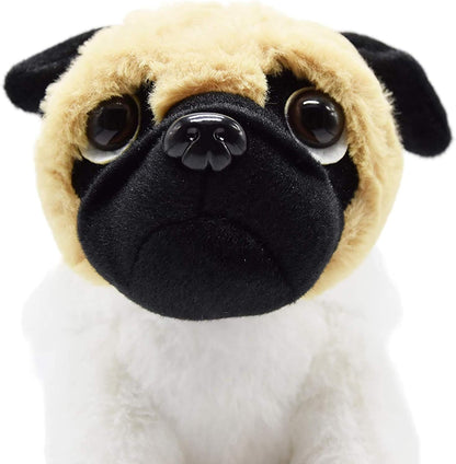 Pug Dog Stuffed Animal in White Bunny Rabbit Costume Adorable Plushies Pug Wearing Bunny Rabbit Outfit Plush Toys as Great Gift for Kids Stuffed Puppy Animals 12 Inch