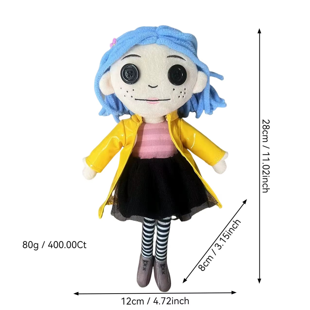 28Cm Coraline Plush Stuff Cartoon Figure Kawaii Doll