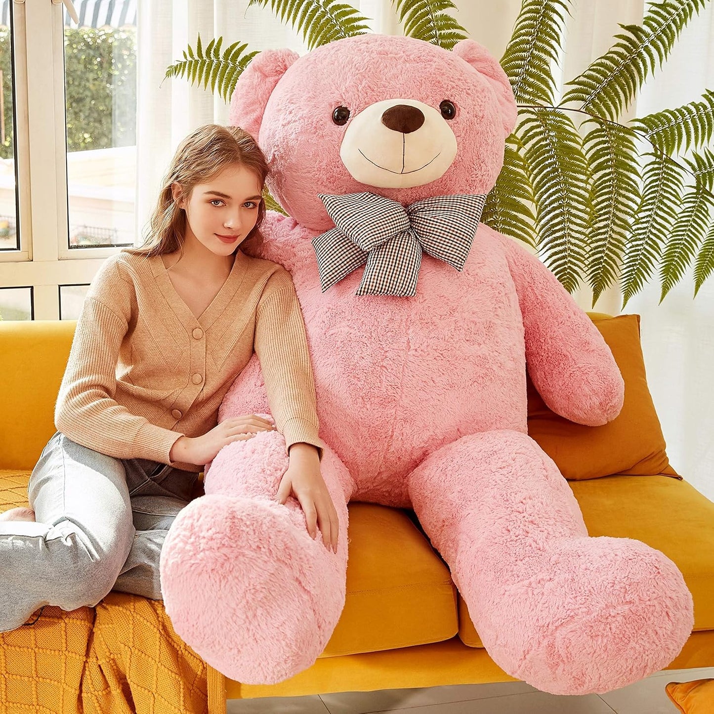 Giant Teddy Bear Plush Toy Stuffed Animals (Pink, 59 Inches)
