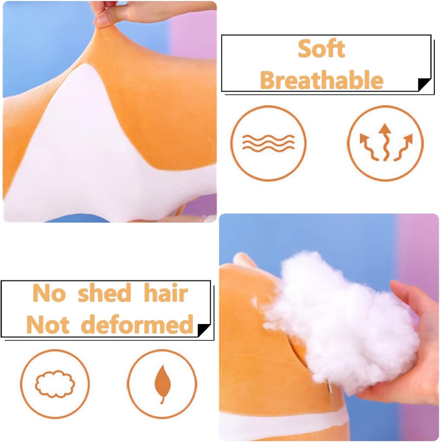 Soft Cat Plush Pillow Long Stuffed Animals Sleeping Pillow Cotton Kitten Pillow Cute Long Body Pillow Gift for Kids Girlfriend (27.6Inch/70Cm,Yellow)