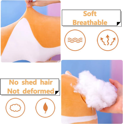 Soft Cat Plush Pillow Long Stuffed Animals Sleeping Pillow Cotton Kitten Pillow Cute Long Body Pillow Gift for Kids Girlfriend (27.6Inch/70Cm,Yellow)