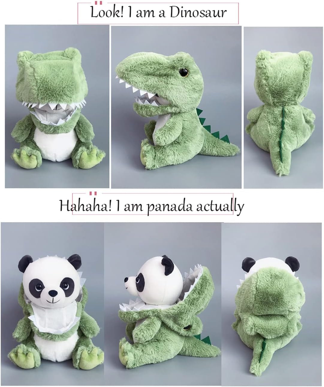 Panada Stuffed Animals Disguise as Crocodilian Adorable Plushies Panda Cosplay as Dinosaur, Plush Toys as Great Gift for Birthday, Valentine, Christmas Stuffed Animal for Daily
