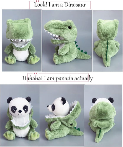 Panada Stuffed Animals Disguise as Crocodilian Adorable Plushies Panda Cosplay as Dinosaur, Plush Toys as Great Gift for Birthday, Valentine, Christmas Stuffed Animal for Daily
