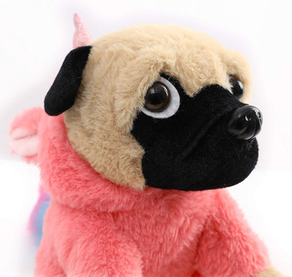 Pug Unicorn Stuffed Animal Pug Dog Wearing Unicorn Costume Plushies Dressed as Cute Funny Rainbow Unicorn Plush Toys for Kids Stuffed Puppy Animals Gift for Lover 12 Inch