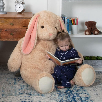 Giant Bunny Stuffed Animal - 4 Ft Stuffed Bunny Plush Toy from Giant Cuddle Collection, Adorable Rabbit Animal for Kids & Adults for All Ages