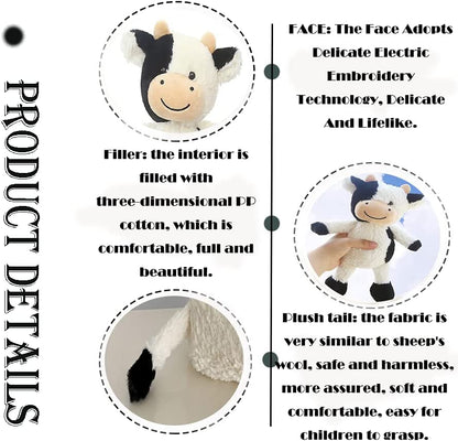 11.8" Cow Stuffed Animals Soft Cuddly Cow Plush Stuffed Animal Toy for Kids