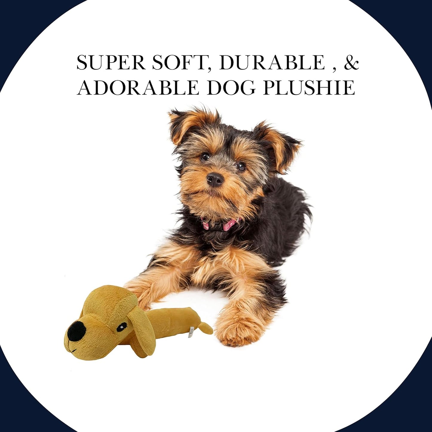 Dachshund Stuffed Animal Dog Squeaky Toy - Puppy Teething Dog Plush Toys - Stuffed Dogs Animals Chew Toys - Weiner Dog Stuffed Animal Toy for Puppies and All Breeds (Yellow)