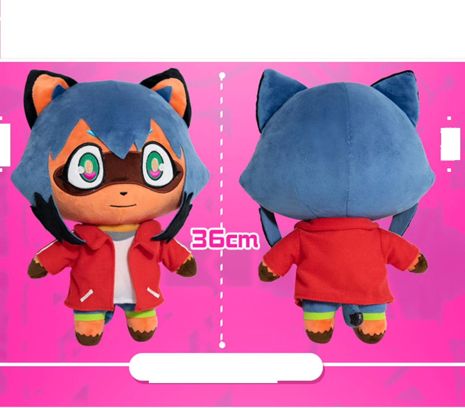 Kagemori Michiru Plush Raccoon Stuffed Animal Toy Cartoon Raccoon Doll Cuddly Anime Soft Pillow Birthday Gift for Fans