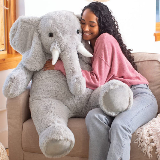 Giant Elephant Stuffed Animal – 4 Foot Big Stuffed Elephant Plush from Giant Cuddle Collection Collectible Plushie for All Ages – Finished in the USA