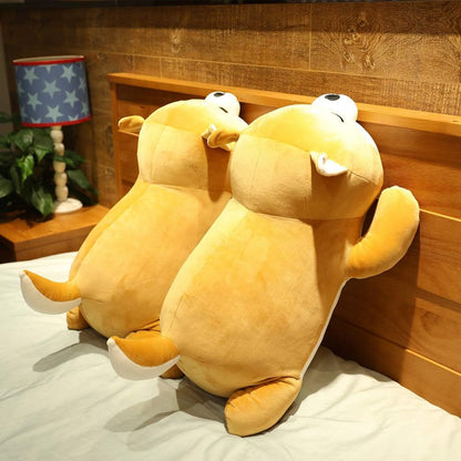 Shiba Inu Plush Pillow,Soft Corgi Stuffed Animals Toy Cute Sleeping Puppy Doll Gifts for Kids (Round Eyes, 19.6 Inch)