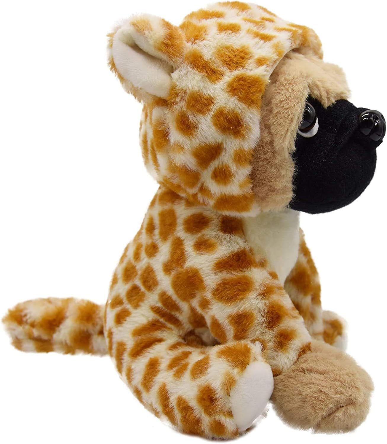 Cute Pug Dog Stuffed Animal Cosplay as Brown Panther Plush Toys Soft Pug Toy in Leopard Costume Great Plushies Toys Stuffed Puppy Animals for Kids 12 Inch