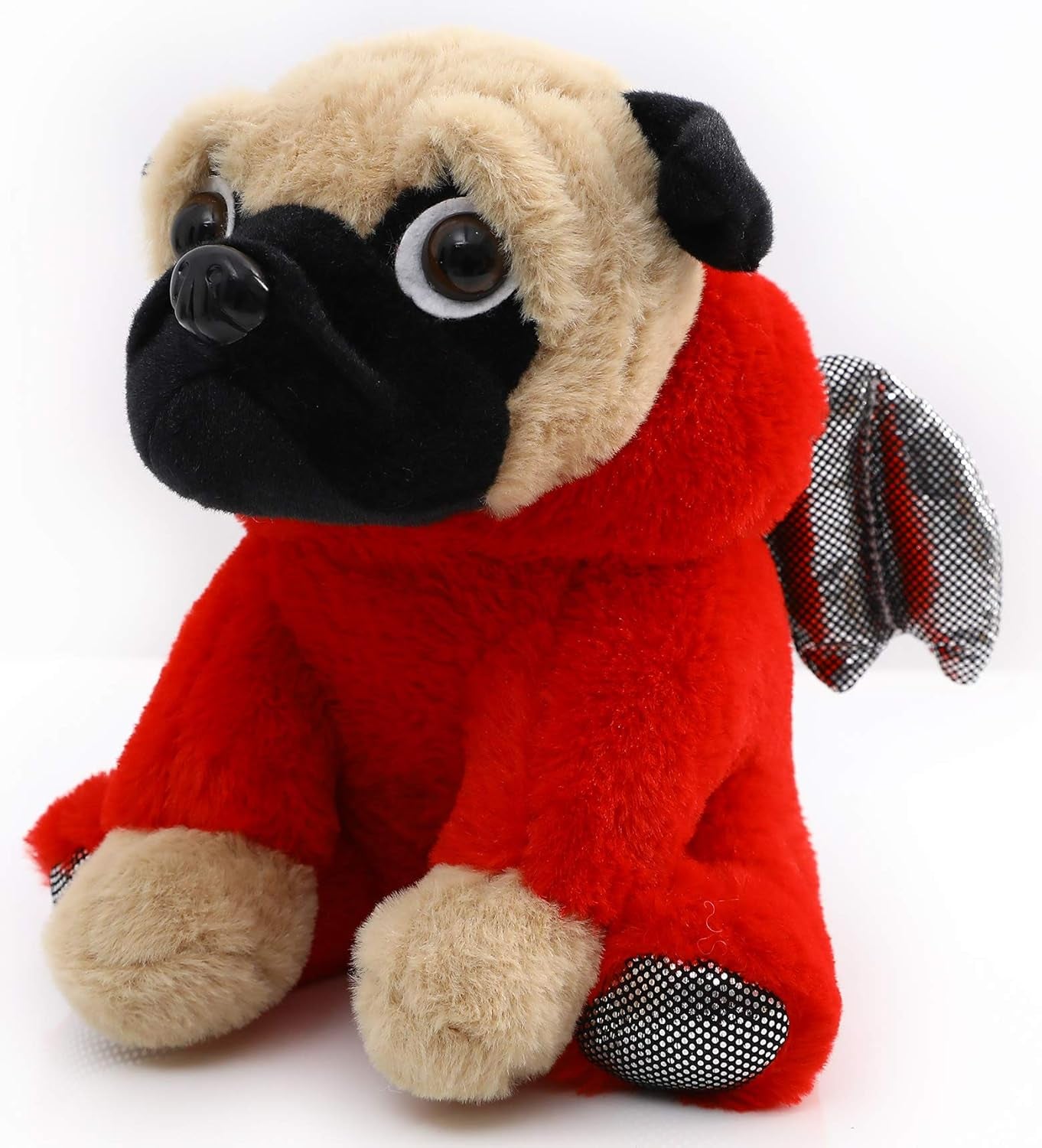Pug Devil Stuffed Animal Pug Dog Wearing Devil Costume Plushies Dog Dressed as Demon Funny Plush Toys for Kids Stuffed Puppy Animals for Kids and Lover 12 Inch