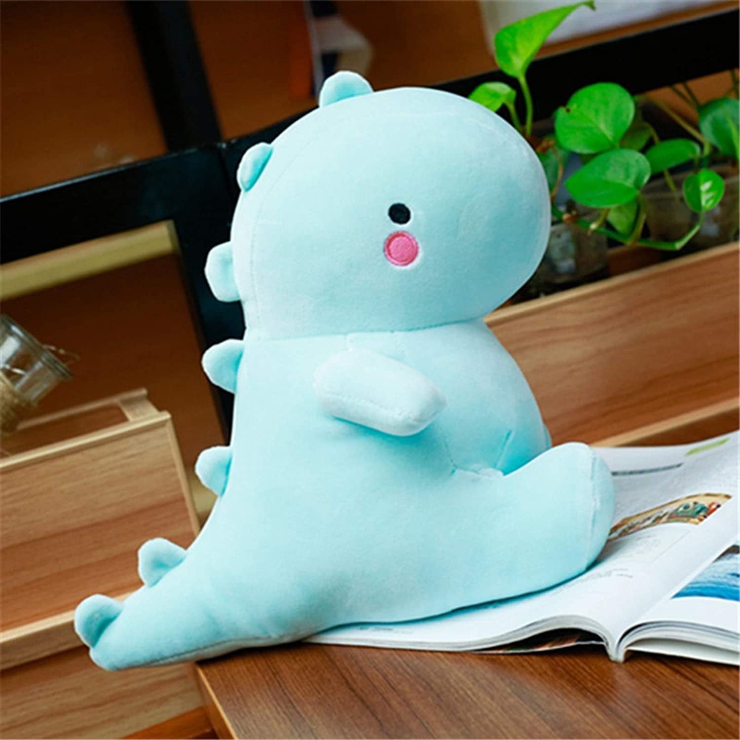 Cute Dinosaur Plush Toys, Fat Dinosaur Stuffed Dolls, Soft Animal Dino Plushie, Birthday Gifts for Kids Girls Boys Blue 12 Inch