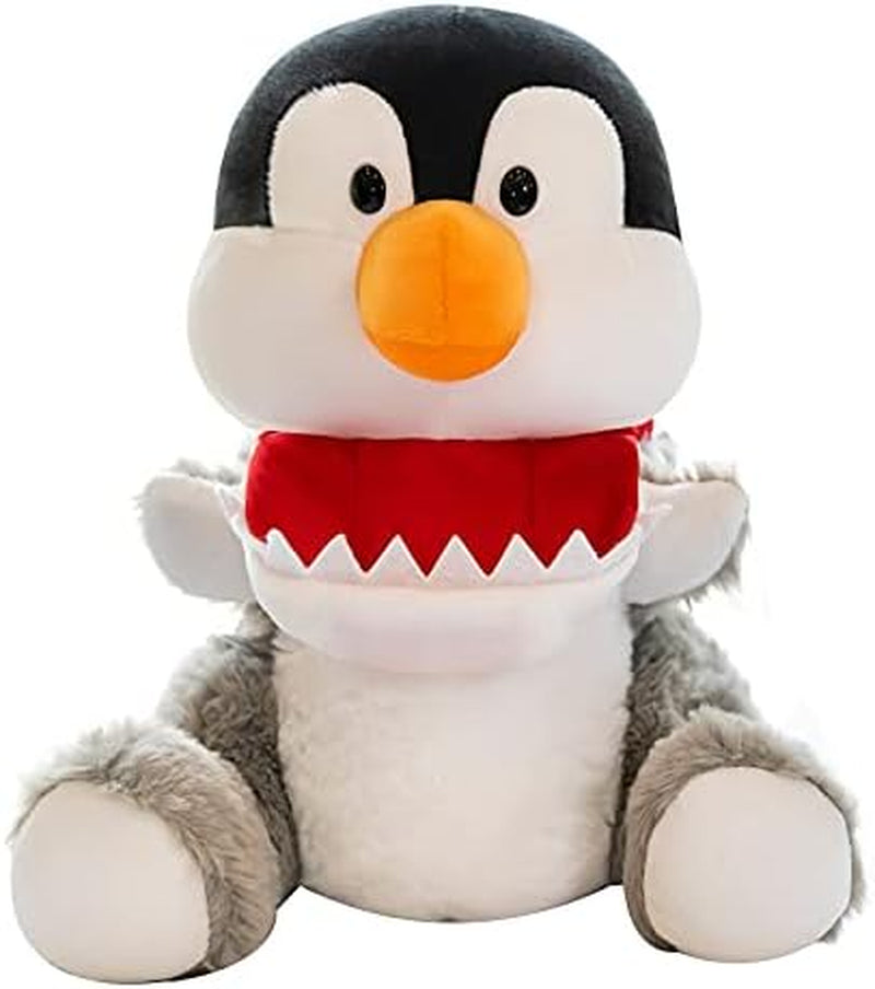 Penguin Stuffed Animals Penguin Disguise as Gray Shark in Sea Plushies Penguin Funny Plush Toys for Kids Stuffed Animal Gift for Lover on Birthday, Valentine, Christmas