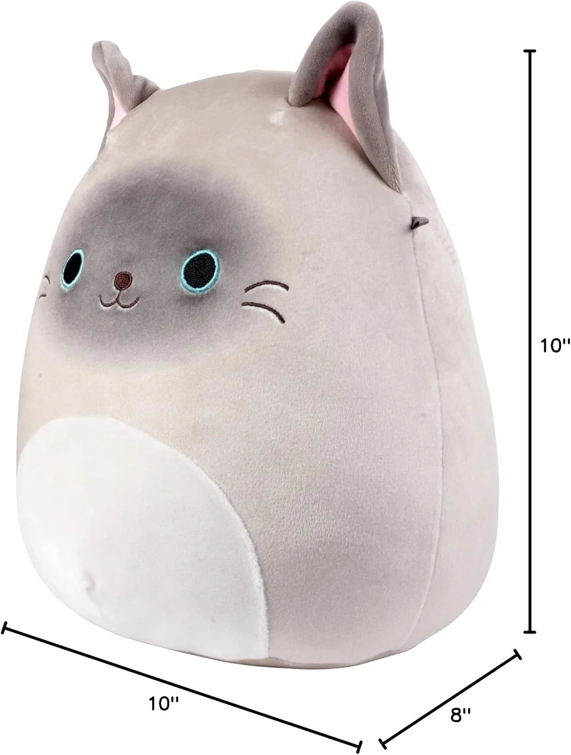 Original 10-Inch Felton the Siamese Cat - Official Jazwares Plush - Collectible Soft & Squishy Kitty Stuffed Animal Toy - Add to Your Squad - Gift for Kids, Girls & Boys