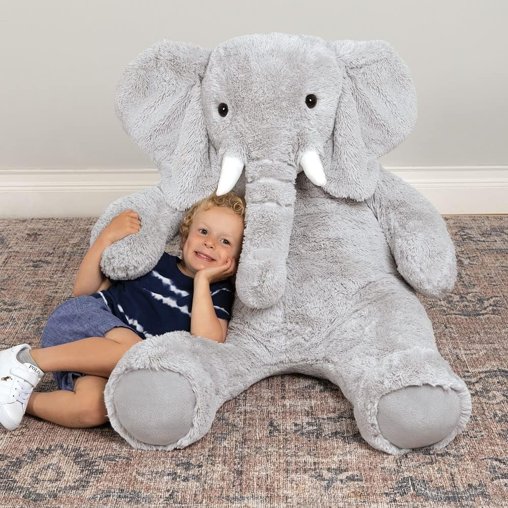 Giant Elephant Stuffed Animal – 4 Foot Big Stuffed Elephant Plush from Giant Cuddle Collection Collectible Plushie for All Ages – Finished in the USA