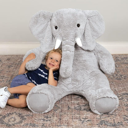 Giant Elephant Stuffed Animal – 4 Foot Big Stuffed Elephant Plush from Giant Cuddle Collection Collectible Plushie for All Ages – Finished in the USA