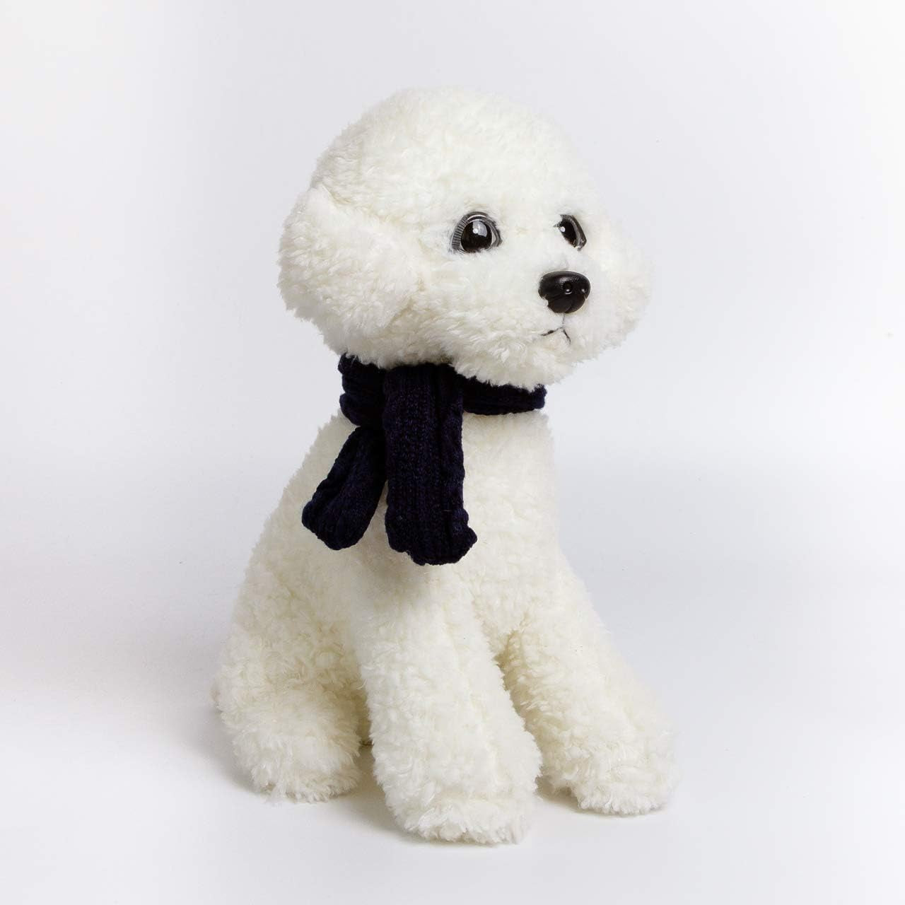 New Puppy Bichon Frise Stuffed Animals Teddy Dog Plush Doll Toys for Kids Party Gifts (White 12")