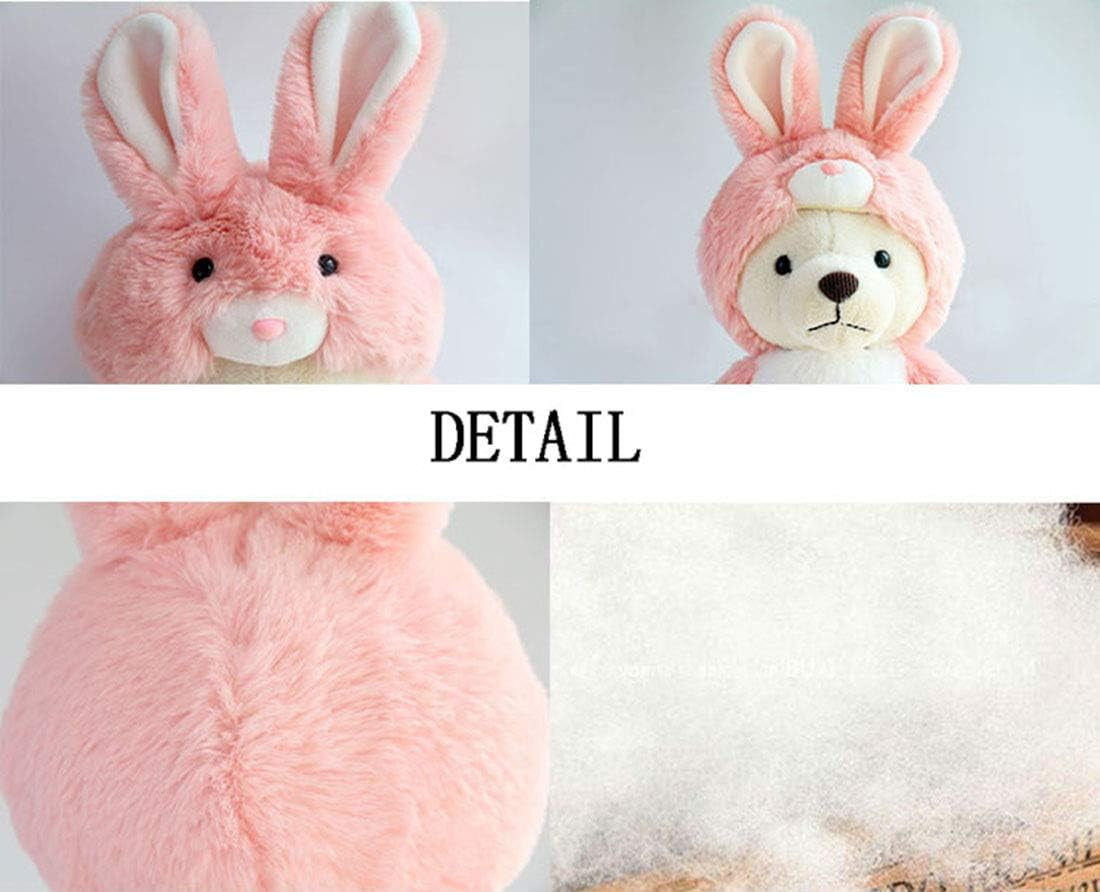 Adorable Polar Bear Stuffed Animal Dressed in Bunny Rabbit Costume Teddy Bear Plushies with Bunny Rabbit Outfit Cute Plush Toys for Kids Stuffed Animals Gift for Lover,14-Inch