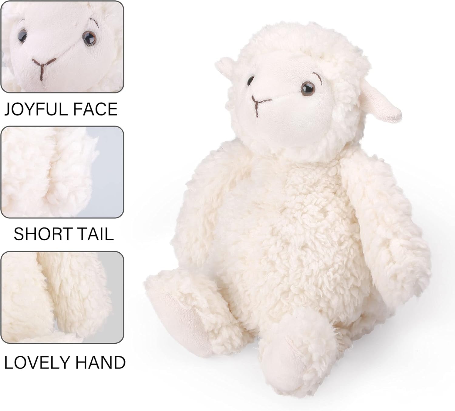 Lamb Stuffed Animal, 12" Stuffed Lamb Plush for Baby, Cuddly Fluffy Sheep Toy, Plushies for Newborn Nursery, Easter Decoration