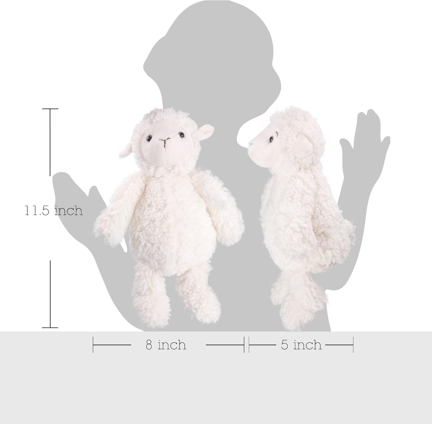 Lamb Stuffed Animal, 12" Stuffed Lamb Plush for Baby, Cuddly Fluffy Sheep Toy, Plushies for Newborn Nursery, Easter Decoration
